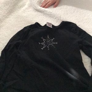 Girls holiday black long sleeved tee-shirt